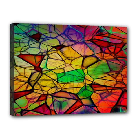 Abstract Squares Triangle Polygon Canvas 16  X 12  by Nexatart