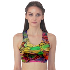 Abstract Squares Triangle Polygon Sports Bra by Nexatart