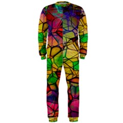 Abstract Squares Triangle Polygon Onepiece Jumpsuit (men)  by Nexatart