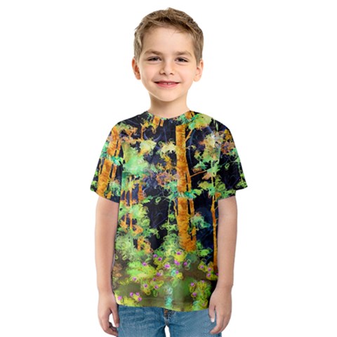 Abstract Trees Flowers Landscape Kids  Sport Mesh Tee by Nexatart