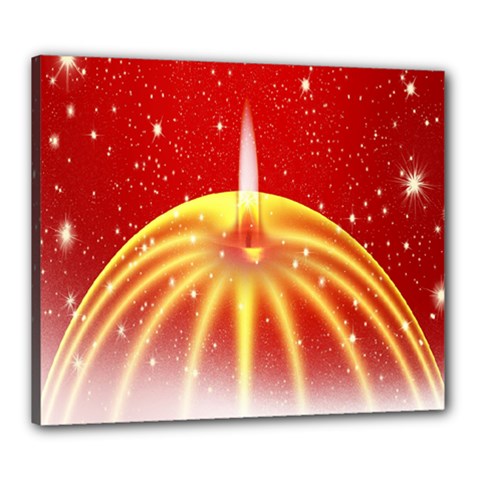 Advent Candle Star Christmas Canvas 24  X 20  by Nexatart