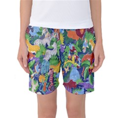 Animated Safari Animals Background Women s Basketball Shorts by Nexatart