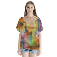 Rainbow Spirit Flutter Sleeve Top by KirstenStar