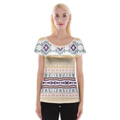 Tribal Design        Women s Cap Sleeve Top by LalyLauraFLM