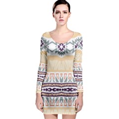 Tribal Design        Long Sleeve Bodycon Dress by LalyLauraFLM