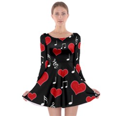 Love Song Long Sleeve Skater Dress by Valentinaart