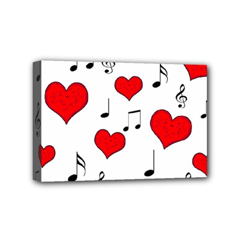 Love Song Pattern Mini Canvas 6  X 4  by Valentinaart