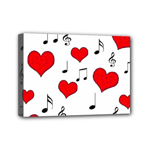 Love Song Pattern Mini Canvas 7  X 5  by Valentinaart