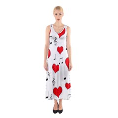 Love Song Pattern Sleeveless Maxi Dress by Valentinaart