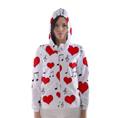 Love Song Pattern Hooded Wind Breaker (women) by Valentinaart