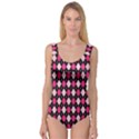 Argyle Pattern Pink Black Princess Tank Leotard  View1