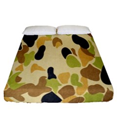 Army Camouflage Pattern Fitted Sheet (queen Size) by Nexatart