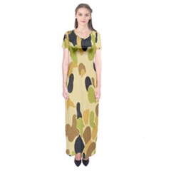 Army Camouflage Pattern Short Sleeve Maxi Dress by Nexatart