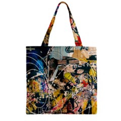 Art Graffiti Abstract Vintage Zipper Grocery Tote Bag by Nexatart