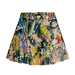 Art Graffiti Abstract Vintage Mini Flare Skirt by Nexatart