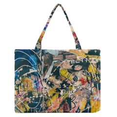 Art Graffiti Abstract Vintage Medium Zipper Tote Bag by Nexatart