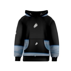 Astronaut Floating Above The Blue Planet Kids  Pullover Hoodie by Nexatart