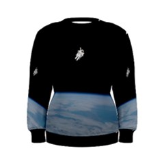 Astronaut Floating Above The Blue Planet Women s Sweatshirt by Nexatart