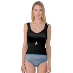 Astronaut Floating Above The Blue Planet Princess Tank Leotard  by Nexatart