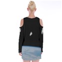 Astronaut Floating Above The Blue Planet Velvet Long Sleeve Shoulder Cutout Dress View2