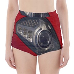 Auto Red Fast Sport High-waisted Bikini Bottoms by Nexatart