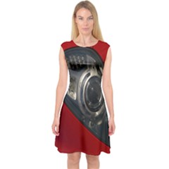 Auto Red Fast Sport Capsleeve Midi Dress by Nexatart