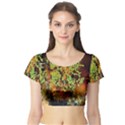 Backdrop Background Tree Abstract Short Sleeve Crop Top (Tight Fit) View1