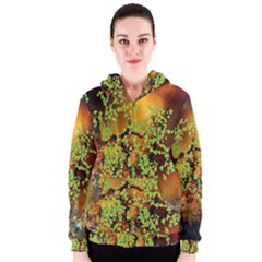 Backdrop Background Tree Abstract Women s Zipper Hoodie