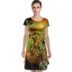 Backdrop Background Tree Abstract Cap Sleeve Nightdress