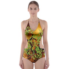 Backdrop Background Tree Abstract Cut-out One Piece Swimsuit by Nexatart