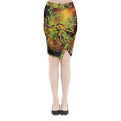 Backdrop Background Tree Abstract Midi Wrap Pencil Skirt