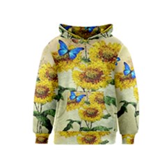 Backdrop Colorful Butterfly Kids  Pullover Hoodie by Nexatart