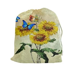 Backdrop Colorful Butterfly Drawstring Pouches (xxl) by Nexatart