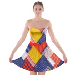 Background Fabric Multicolored Patterns Strapless Bra Top Dress by Nexatart