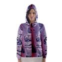 Background Fabric Patterned Blue White And Red Hooded Wind Breaker (Women) View1