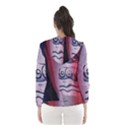 Background Fabric Patterned Blue White And Red Hooded Wind Breaker (Women) View2