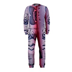 Background Fabric Patterned Blue White And Red Onepiece Jumpsuit (kids) by Nexatart