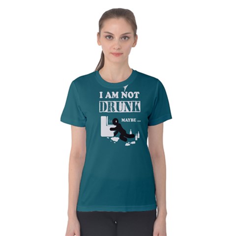 Green I Am Not Drunk Maybe  Women s Cotton Tee by FunnySaying