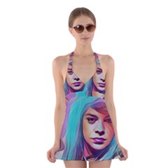 Kelly Pop Halter Swimsuit Dress by MRTACPANS