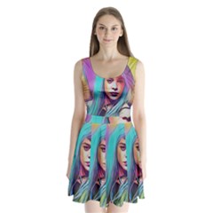 Kelly Pop Split Back Mini Dress  by MRTACPANS