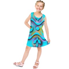 Background Braid Fantasy Blue Kids  Tunic Dress by Nexatart