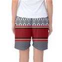 Background Damask Red Black Women s Basketball Shorts View2