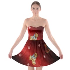 Background Fabric Strapless Bra Top Dress by Nexatart