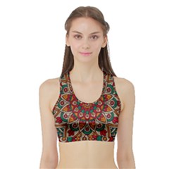 Background Metallizer Pattern Art Sports Bra With Border by Nexatart