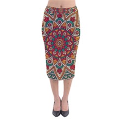 Background Metallizer Pattern Art Velvet Midi Pencil Skirt by Nexatart