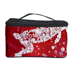 Background Reindeer Christmas Cosmetic Storage Case by Nexatart