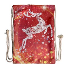 Background Reindeer Christmas Drawstring Bag (large) by Nexatart