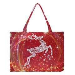 Background Reindeer Christmas Medium Tote Bag by Nexatart