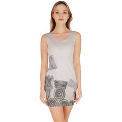 Background Retro Abstract Pattern Sleeveless Bodycon Dress by Nexatart