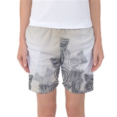 Background Retro Abstract Pattern Women s Basketball Shorts by Nexatart